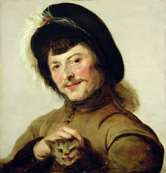 Un jeune homme avec un chat, 1635