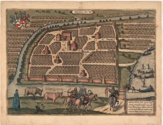 Carte de Moscou du 16ème siècle De : Civitates orbis terrarium, 1575