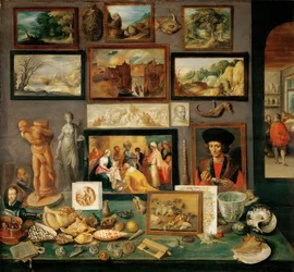 Le cabinet de curiosités - Frans Francken le Jeune (1581-1642). Huile sur bois, vers 1620-1625. Dimensions : 74 x 78 cm. Musée d