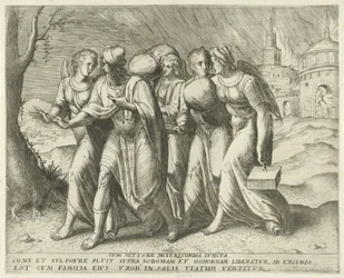 Lot quittant Sodome (Cum ultione misericordia juncta, Histoire de Lot)