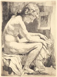 Une femme nue, assise