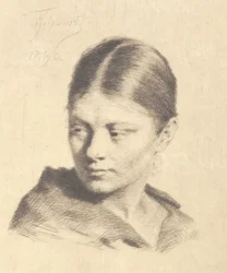 Jeune fille regardant de côté