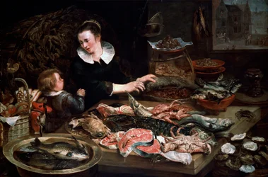 Une poissonnerie, vers 1616-1618