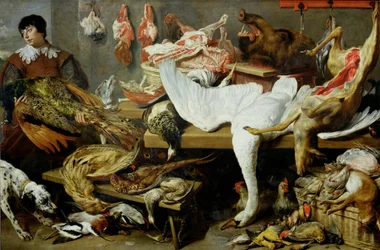 Un stand de jeu (huile sur toile)