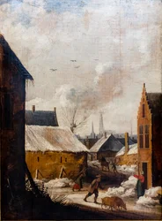 Un village sous la neige