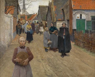 La distribution de pain dans le village