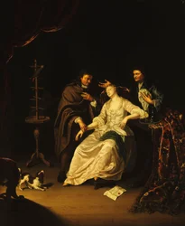 Un médecin soignant une fille évanouie, 1713