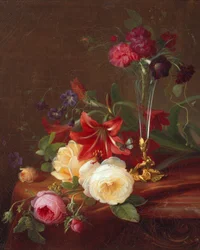Arrangement avec des fleurs et un vase