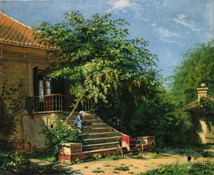 Escalier de jardin près de l