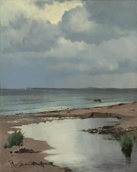 Depuis la plage de Hornbæk