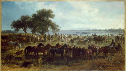 F. Adam, Bac sur la rive de la Theiss