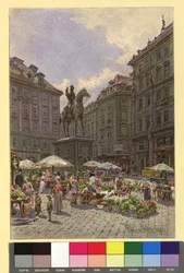 Monument Radetzky avec le ministère de la Guerre à Am Hof