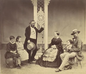 [Portrait de groupe de six personnes], 1850s-60s.
