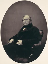 [Homme assis dans un fauteuil], années 1850-60