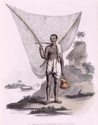 Un pêcheur indien, gravé par Thomas Vivares, publié par Edward Orme