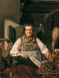 Une paysanne de Ramsau au rouet