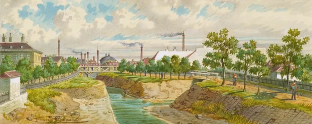 Le pont Hoblingersteg sur le Wienfluss (Gaudenzdorf)