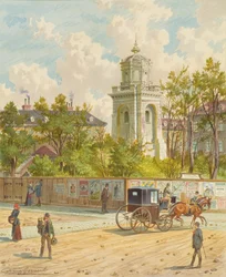 La rue Währinger à Vienne (avec la tour de l