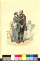 Ida Schuselka-Brüning dans le rôle du garçon boulanger Georg et Carl Carl dans le rôle du fermier locataire Landry dans «Un soir, une nuit et un matin à Paris»