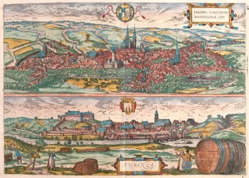 Eisleben et Tubingen, Allemagne (gravure)