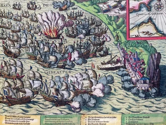 Combat au large de Gibraltar, imprimé le 25 mai 1607