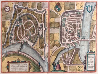 Grenoble et Romans sur Isère, France (gravure)