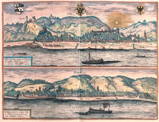 Oberwesel et Boppard, Allemagne (gravure)