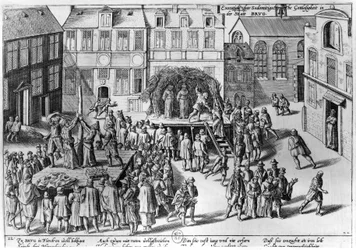 Bûcher à Bruges sous le gouvernement de Fernando Alvarez de Toledo (1508-82) Duc d