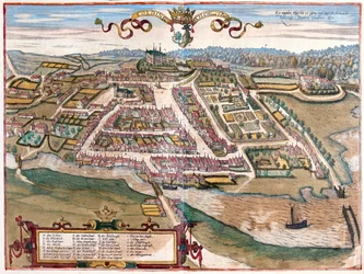 Le port de Kolding sur la péninsule du Jutland, Danemark (gravure)
