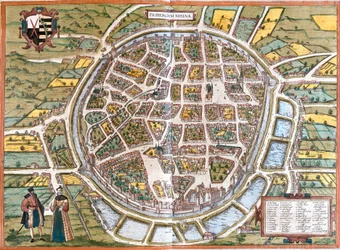 Plan de la ville de Freiberg (Fribergum Misinae), Allemagne