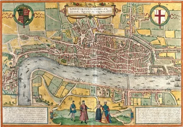 Vue de Londres (Londinum), Angleterre (gravure)