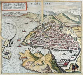 Vue de Marseille au 16ème siècle, montrant l