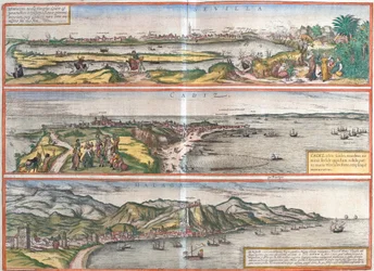 Vues de Séville, Cadix et Malaga, Espagne (eau-forte)