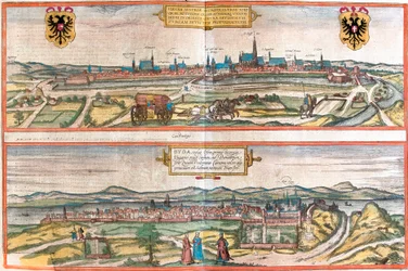 Vues de Vienne, Autriche et Budapest, Hongrie (eau-forte)