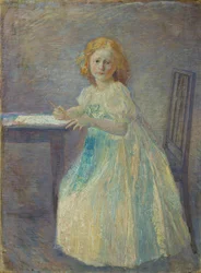Fille en robe blanche