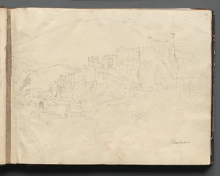 Album de vues de Rome et de ses environs, études de paysages, page 02a : "Olevano"