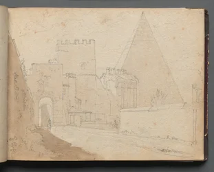 Album avec vues de Rome et des environs, études de paysage, page 08a : Porta St. Paolo