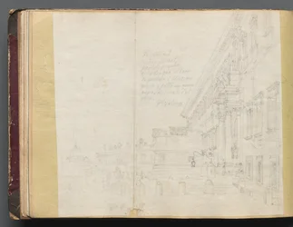Album avec vues de Rome et des environs, études de paysages, page 15b : Vue architecturale romaine