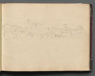Album avec des vues de Rome et des environs, études de paysages, page 16a : Vue romaine