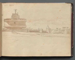 Album avec vues de Rome et des environs, études de paysages, page 23a : Château Saint-Ange, Rome
