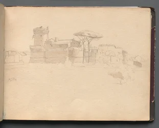 Album avec des vues de Rome et des environs, études de paysage, page 28a : "Ostia"