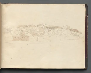 Album avec vues de Rome et des environs, études de paysage, page 30a : Vue panoramique de Rome