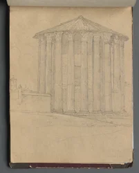 Album avec des vues de Rome et des environs, études de paysages, page 32a : Temple romain