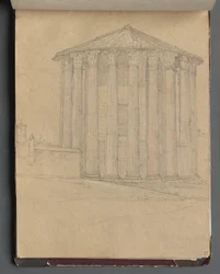 Album avec des vues de Rome et des environs, études de paysage, page 32a : Temple romain