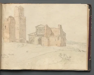 Album avec vues de Rome et des environs, études de paysages, page 41a : St. Pietro, Toscanella