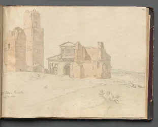 Album avec des vues de Rome et des environs, études de paysage, page 41a : Saint Pietro, Toscanella