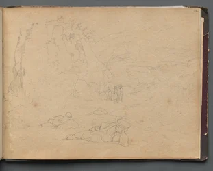 Album avec vues de Rome et des environs, études de paysages, page 44a : Figures dans un paysage