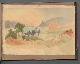 Album avec des vues de Rome et des environs, études de paysage, page 54a : Paysage romain