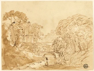 Paysage avec pont et ruines