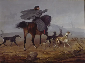 Départ à cheval pour la chasse